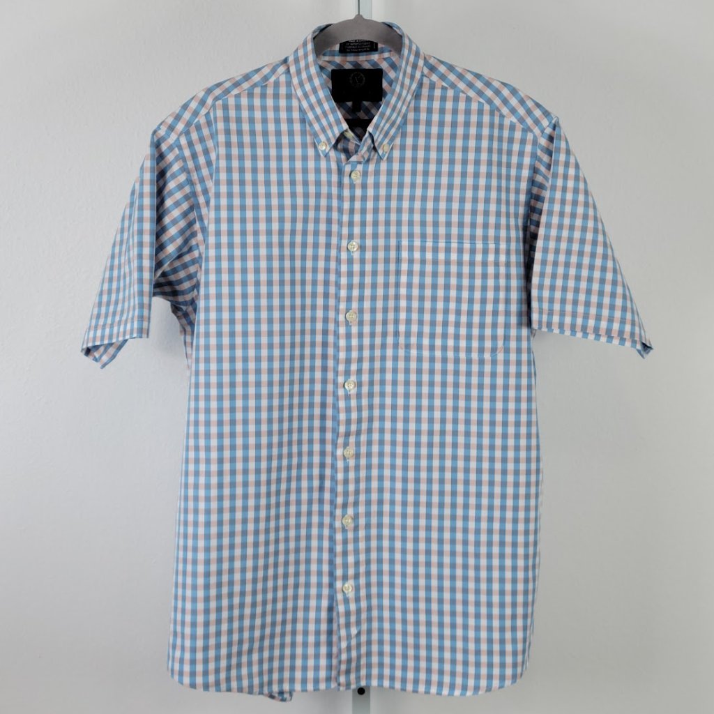 Viyella Gingham Classic Fit Shirt Blue Sz L